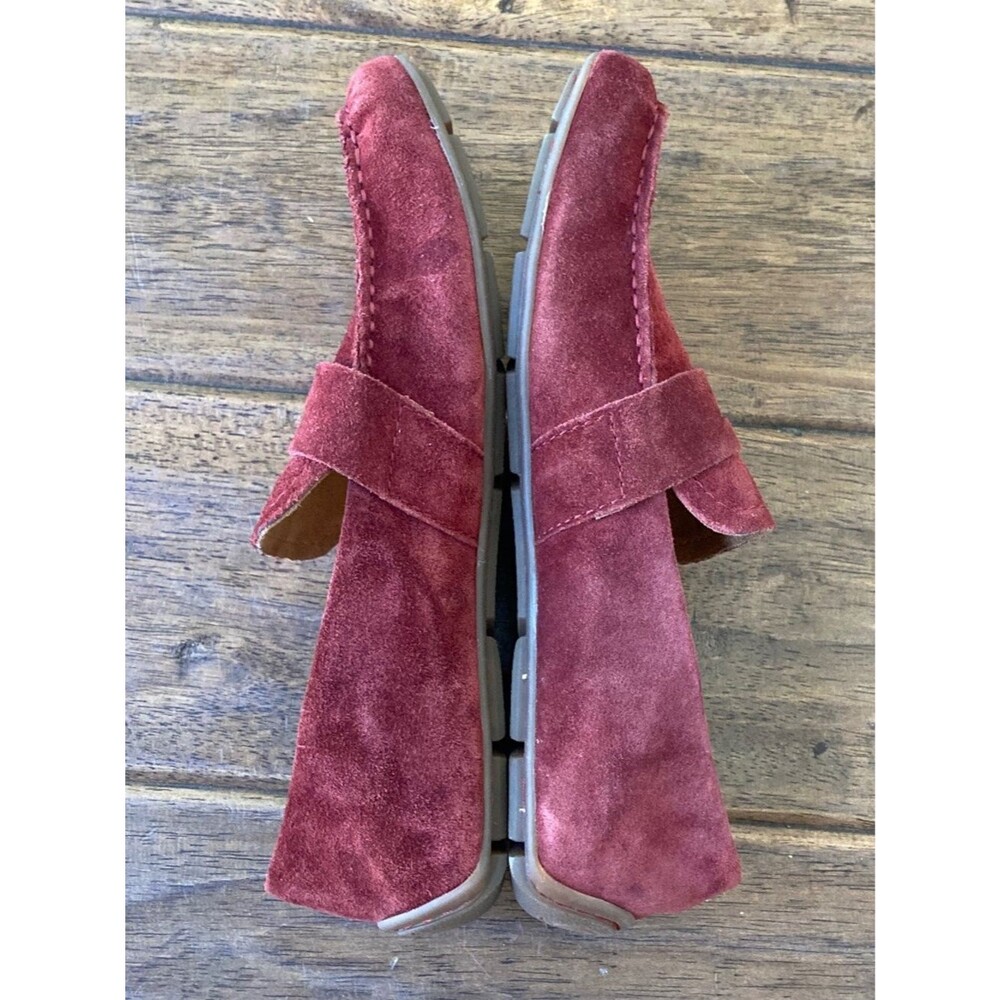 Born Melinda Women’s Loafers Red Suede Comfort Slip-On Shoes sz 9 - Picture 7 of 8